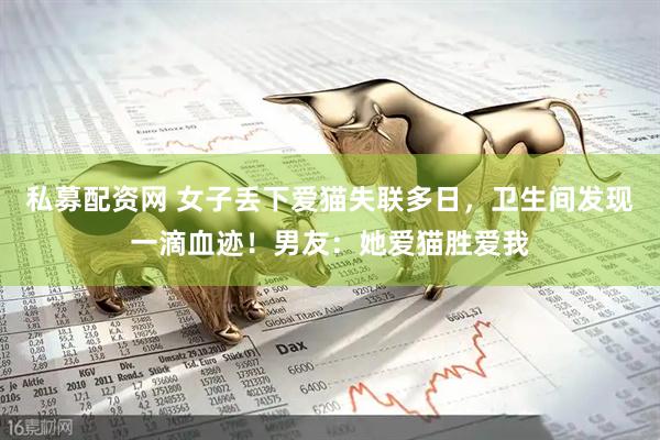 私募配资网 女子丢下爱猫失联多日，卫生间发现一滴血迹！男友：她爱猫胜爱我